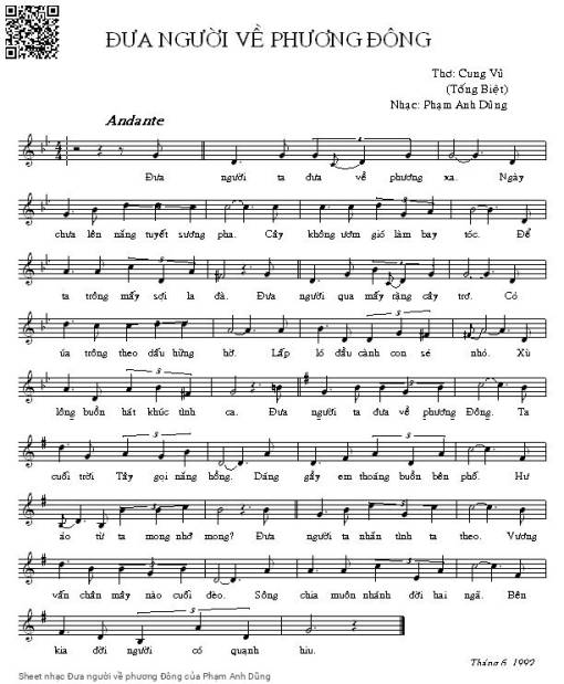 Sheet PDF of Đưa người về phương Đông