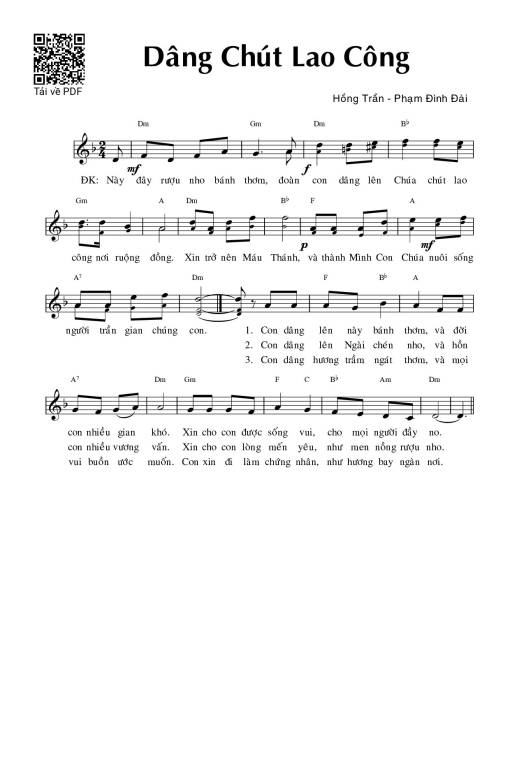 Sheet PDF of Dâng chút lao công