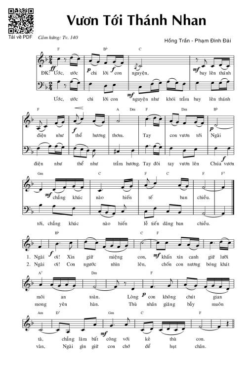 Sheet PDF of Vươn tới thánh nhan