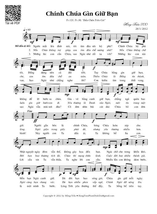 Sheet PDF of Chính Chúa gìn giữ bạn