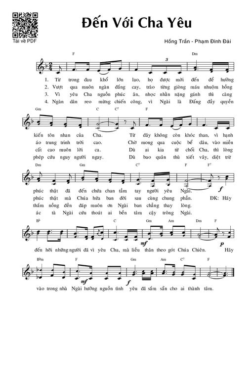 Sheet PDF of Đến với Cha yêu