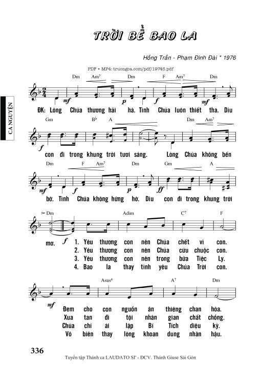 Sheet PDF of Trời bể bao la