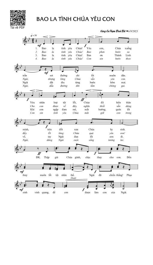 Bao là tình Chúa yêu con