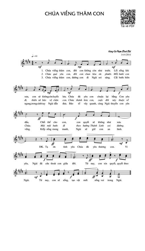 Sheet PDF of Chúa viếng thăm con