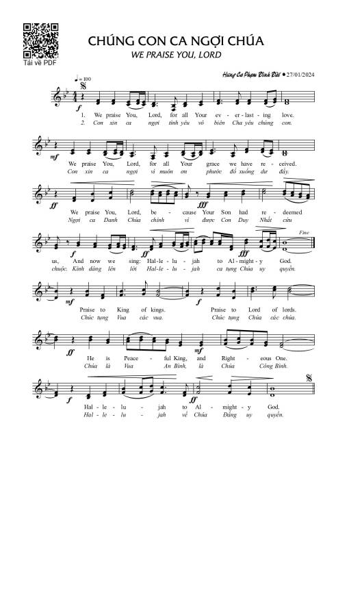 Chúng con ca ngợi Chúa