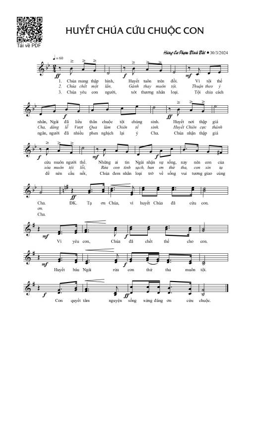 Huyết Chúa cứu chuộc con