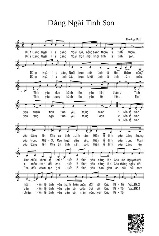 Sheet PDF of Dâng Ngài tình son