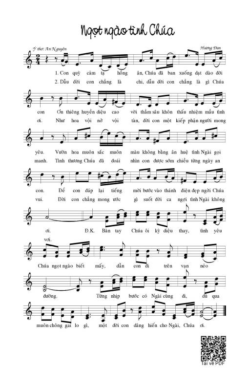 Sheet PDF of Ngọt ngào tình Chúa