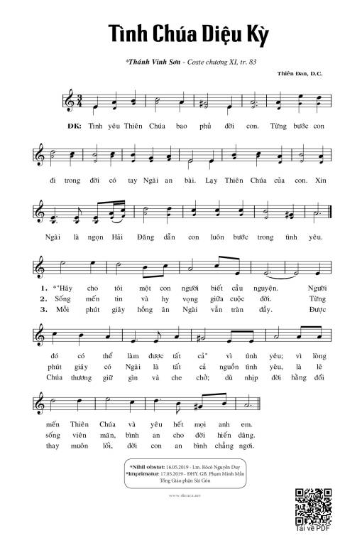 Sheet PDF of Tình Chúa diệu kỳ