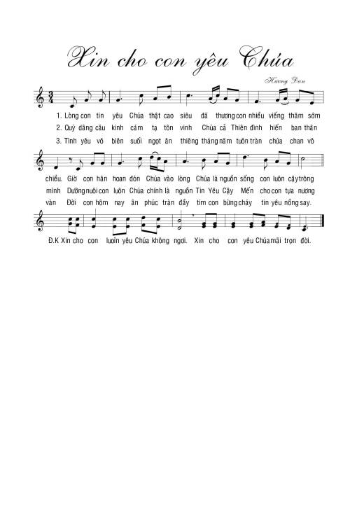 Sheet PDF of Xin cho con yêu Chúa