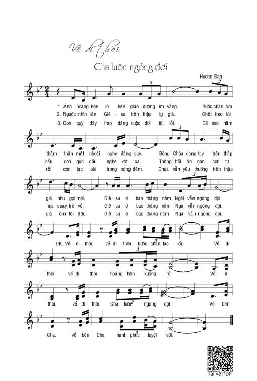 Sheet PDF of Về đi thôi Cha đang ngóng đợi&nbsp;