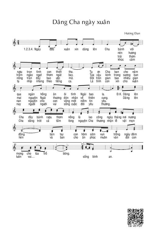 Sheet PDF of Dâng Cha ngày xuân