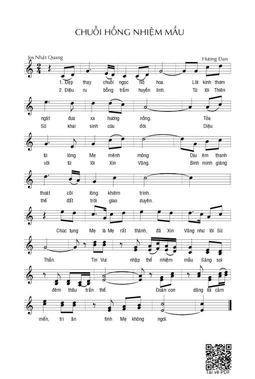 Sheet PDF of Chuỗi hồng nhiệm mầu