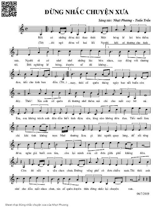 Sheet PDF of Đừng nhắc chuyện xưa