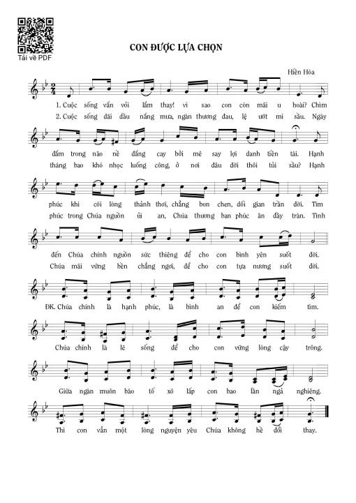 Sheet PDF of Con được lựa chọn