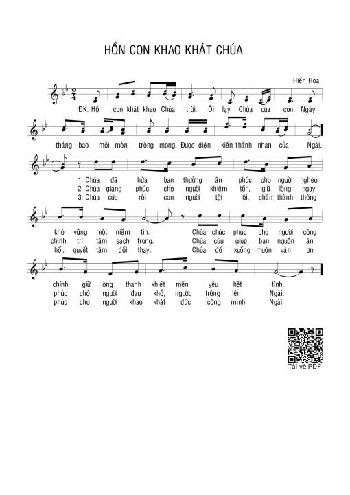 Sheet PDF of Hồn con khao khát Chúa