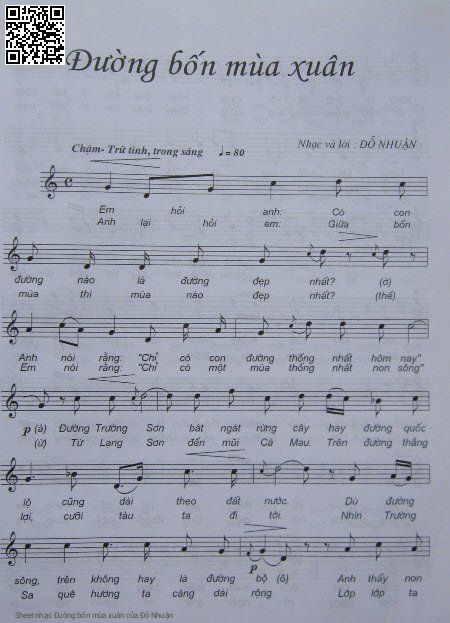 Sheet PDF of Đường bốn mùa xuân