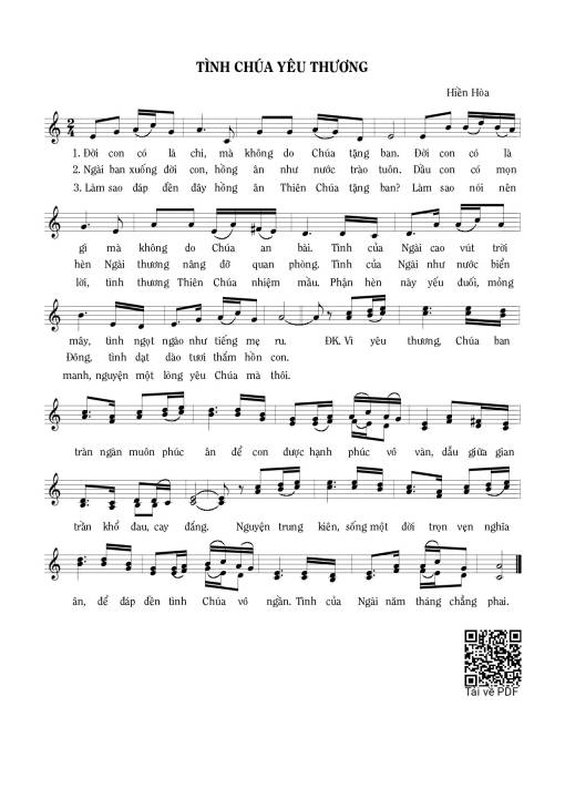 Sheet PDF of Tình Chúa yêu thương 2&nbsp;
