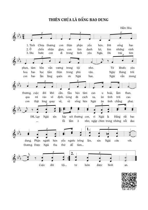 Sheet PDF of Thiên Chúa Đấng bao dung