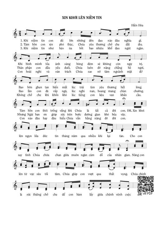 Xin khơi lên niềm tin