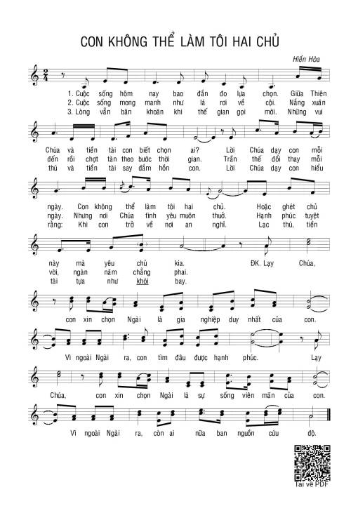 Con không thể làm tôi hai chủ (Mt. 6)