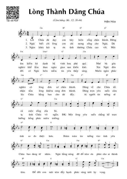 Lòng thành dâng Chúa (Mc. 12)