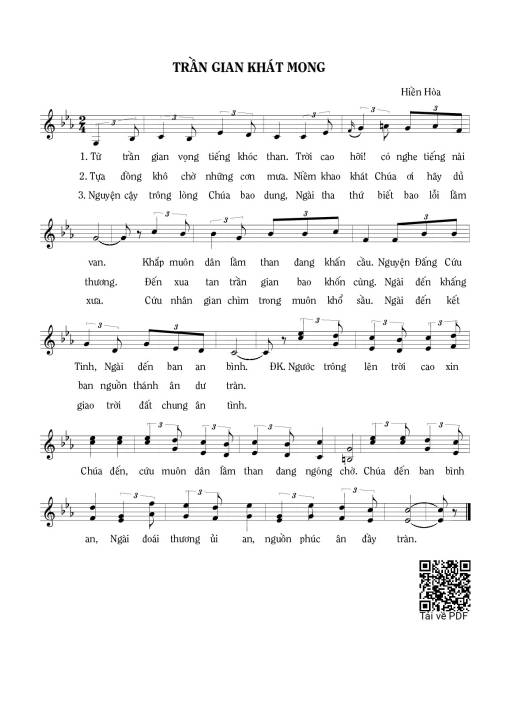 Sheet PDF of Trần gian khát mong 2