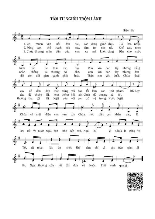 Sheet PDF of Tâm tư người trộm lành