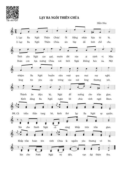 Lạy Ba Ngôi Thiên Chúa