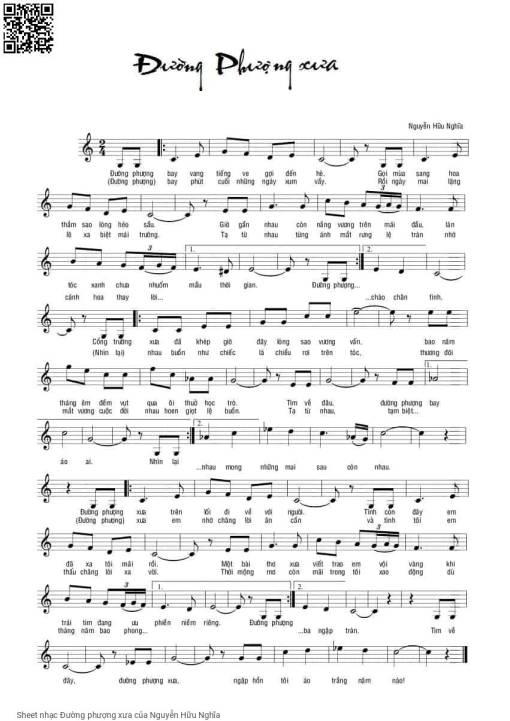 Sheet PDF of Đường phượng xưa
