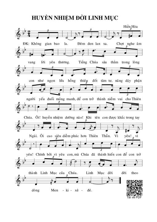 Sheet PDF of Huyền nhiệm đời Linh mục