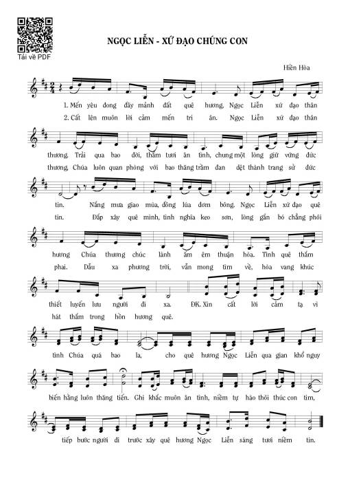 Sheet PDF of Ngọc Liễn – Xứ Đạo chúng con