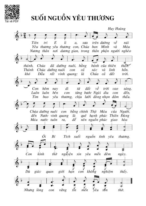 Sheet PDF of Suối Nguồn Yêu Thương