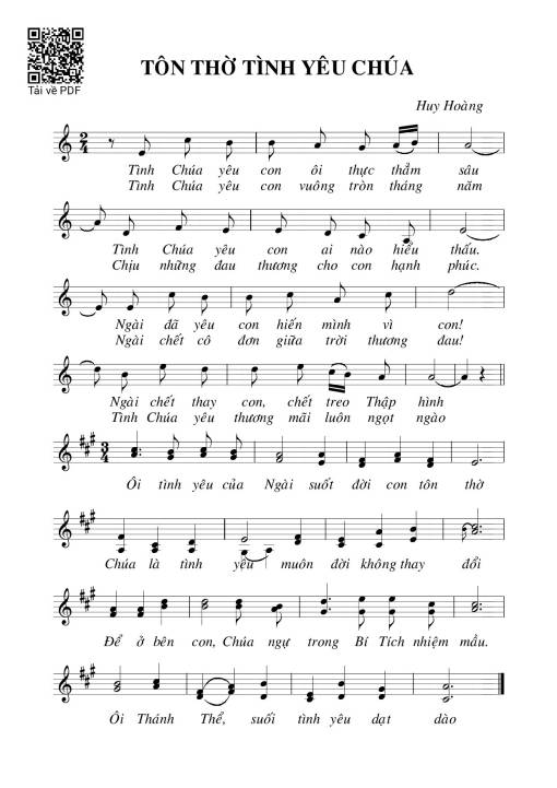 Sheet PDF of Tôn Thờ Tình Yêu Chúa