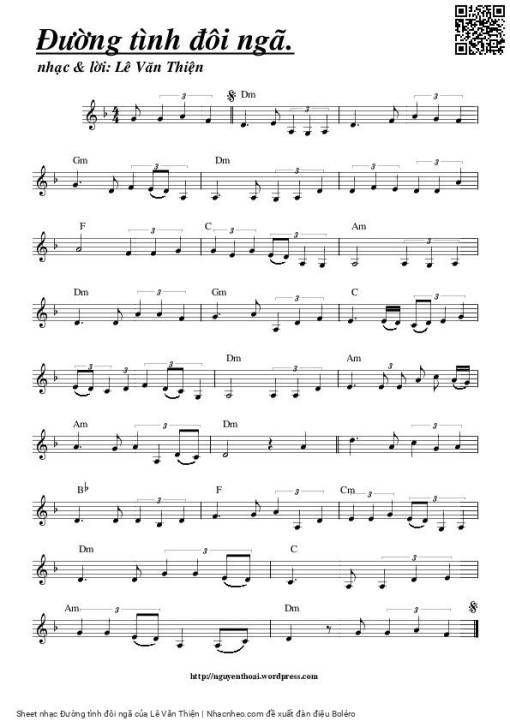 Sheet PDF of Đường tình đôi ngã