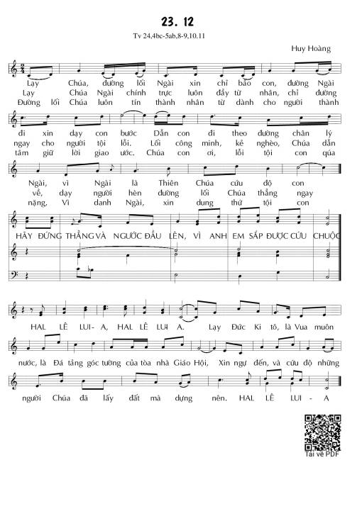 Thánh Vịnh 24, Đáp Ca Lễ Ngày 23.12