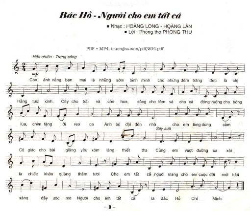 Bác Hồ người cho em tất cả