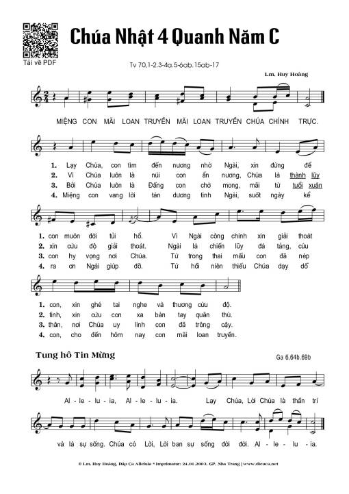 Thánh Vịnh 70, Chúa Nhật 4C Thường Niên