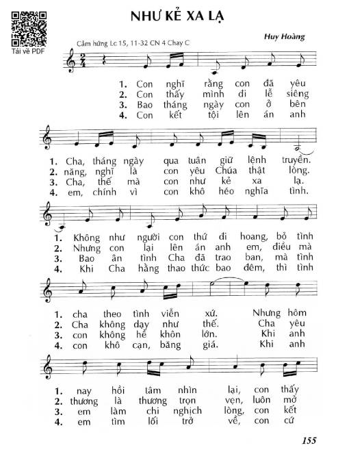 Sheet PDF of Như Kẻ Xa Lạ