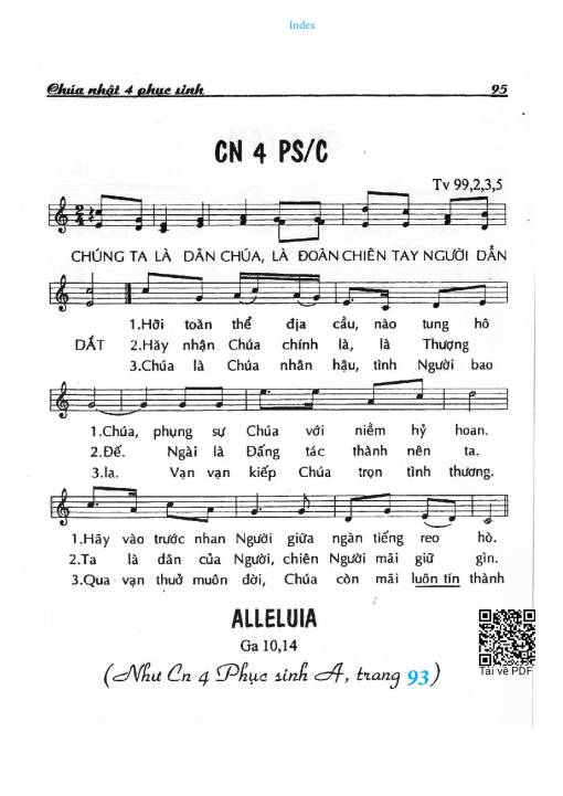 Sheet PDF of Chúa Nhật 4C Phục Sinh (Tv.99)