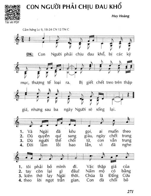 Sheet PDF of Con Người Đã Chịu Đau Khổ