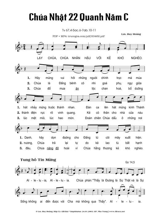 Thánh Vịnh 67, Chúa Nhật 22C Thường Niên