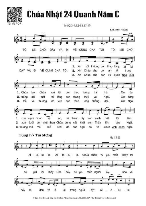 Thánh Vịnh 50, Chúa Nhật 24C Thường Niên