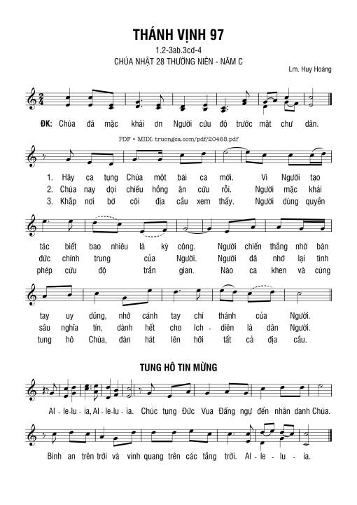 Thánh Vịnh 97, Chúa Nhật 28C Thường Niên