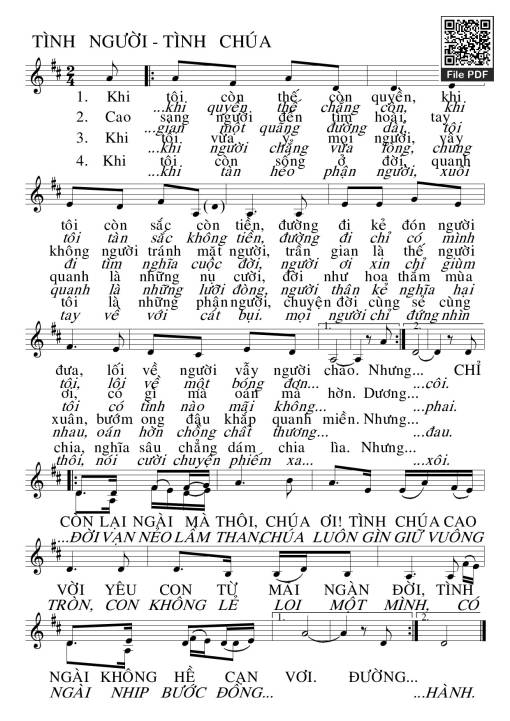 Sheet PDF of Tình Người Tình Chúa