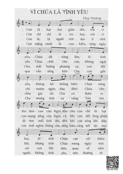 Sheet PDF of Vì Chúa Là Tình Yêu