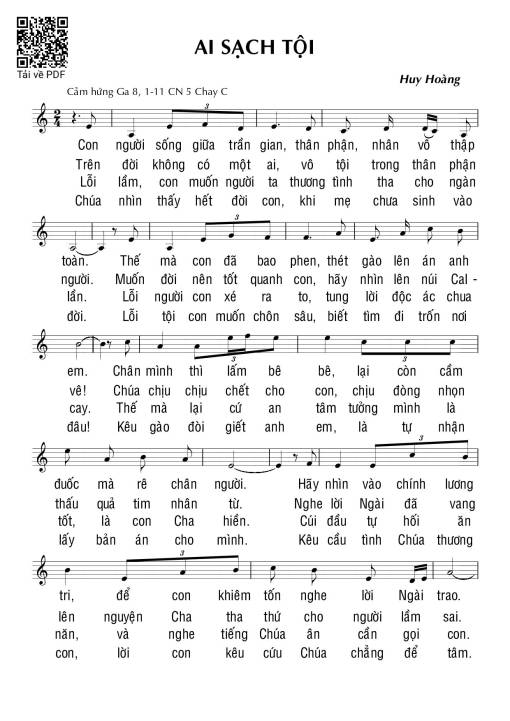 Sheet PDF of Ai Sạch Tội