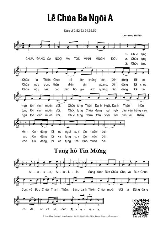 Sheet PDF of Lễ Chúa Ba Ngôi A (Dn. 3)