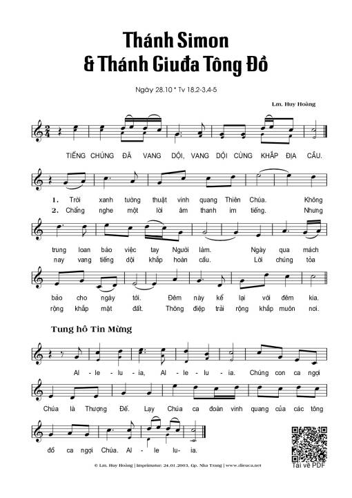 Sheet PDF of Thánh Vịnh 18, Thánh Simon &Amp; Thánh Giuda Tông Đồ 28.10