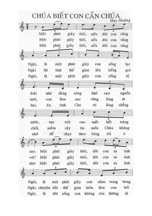 Sheet PDF of Chúa biết con cần Chúa 